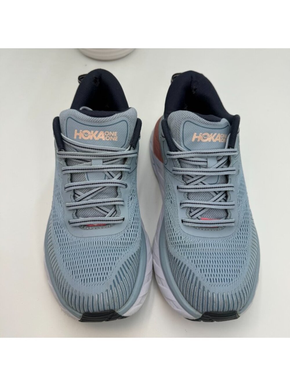 Hoka One One Bondi 7 1110519-BFOB Athletic Sneaker Women's 8 Blue Mesh Running
